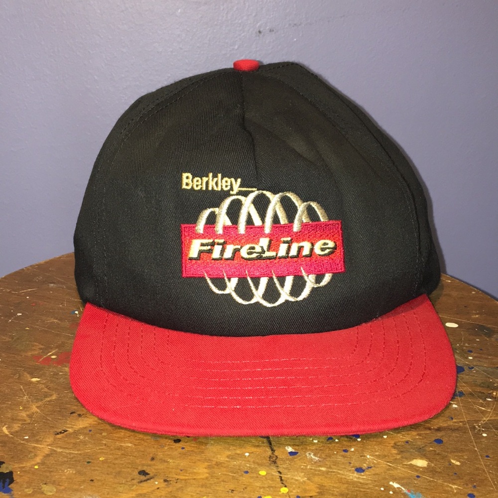 Berkley Fireline fishing SnapBack hat full 6 panel baseball style cap